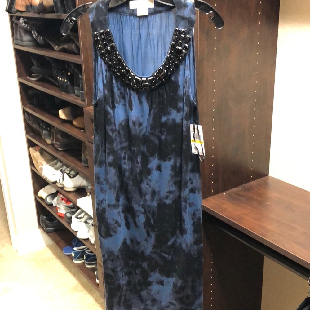 Michael Kors embellished neckline dress